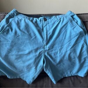 Volcom Men's Teal Flat Front Shorts